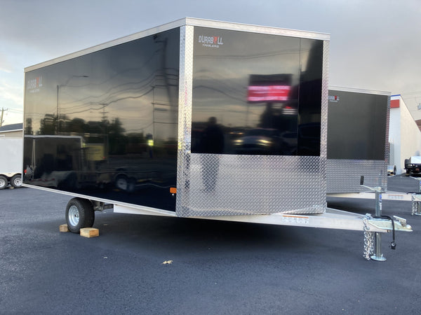 101"X12' Multi-Sport Durabull Snowmobile Trailer BLACK with Ski Glides and Track Mats DuraBull Trailers