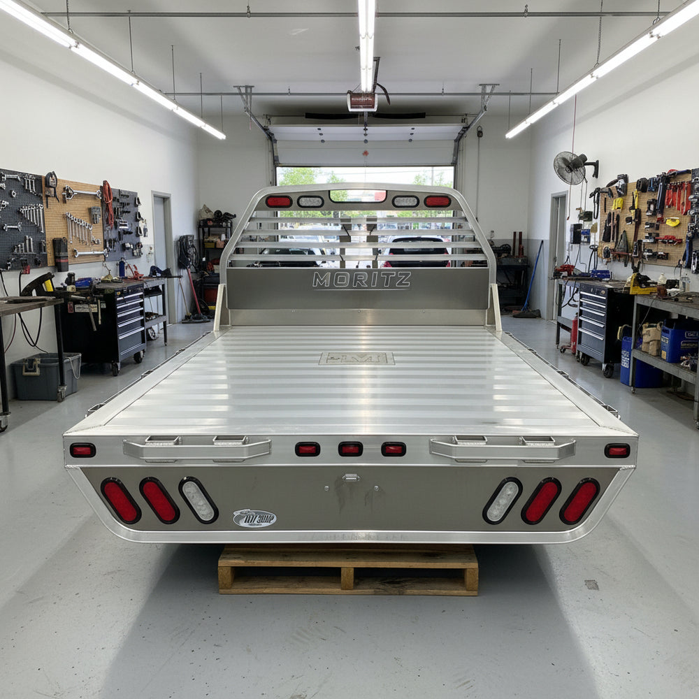 TBA 8’x8’6″ Moritz Aluminum Truck Bed For Long Bed Single Rear Wheel Pick-up Gooseneck set up Moritz International