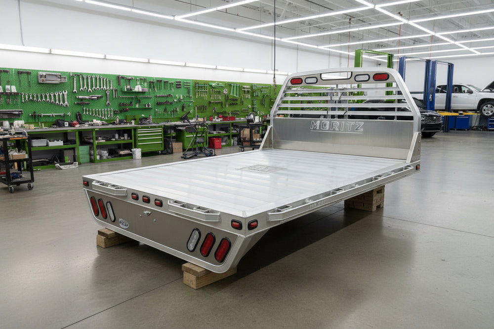 TBA 8’x8’6″ Moritz Aluminum Truck Bed For Long Bed Single Rear Wheel Pick-up Gooseneck set up Moritz International