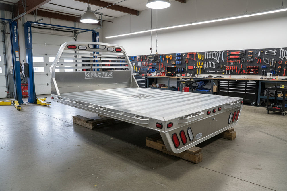 TBA 7’x8’6″ Moritz Aluminum Truck Bed For Long Bed Single Rear Wheel Pick-up Gooseneck set up Moritz International