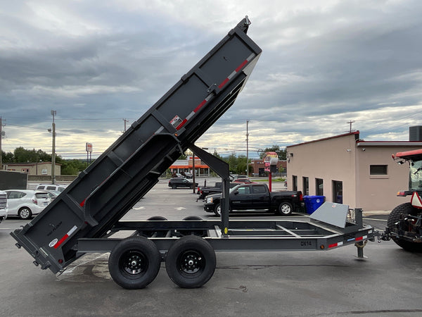 Top Hat Trailers DX14 Dump Trailer 83"x16' Charcoal Grey 14K GVWR with Ramps, Dexter Axles, Valspar Paint Top Hat Trailers