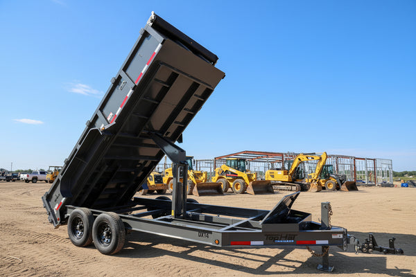 Top Hat Trailers DX14 Dump Trailer 83"x16' Charcoal Grey 14K GVWR with Ramps, Dexter Axles, Valspar Paint Top Hat Trailers