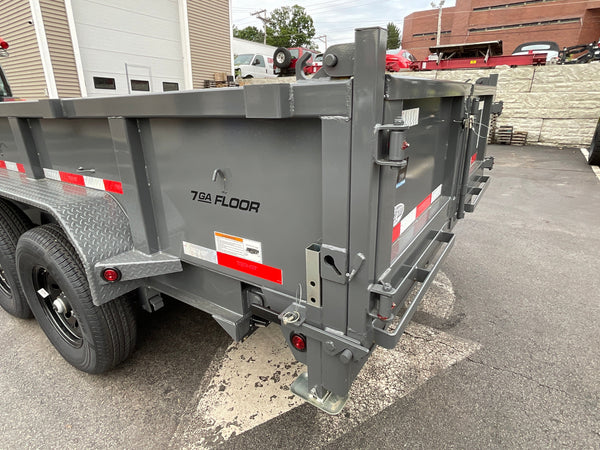 Top Hat Trailers DX14 Dump Trailer 83"x16' Charcoal Grey 14K GVWR with Ramps, Dexter Axles, Valspar Paint Top Hat Trailers