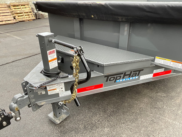 Top Hat Trailers DX14 Dump Trailer 83"x16' Charcoal Grey 14K GVWR with Ramps, Dexter Axles, Valspar Paint Top Hat Trailers