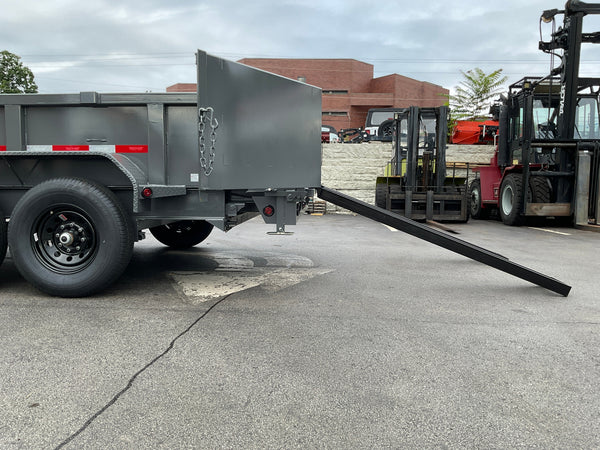 Top Hat Trailers DX14 Dump Trailer 83"x16' Charcoal Grey 14K GVWR with Ramps, Dexter Axles, Valspar Paint Top Hat Trailers