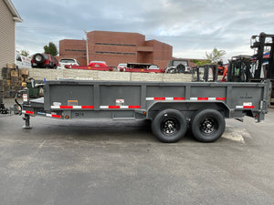 Top Hat Trailers DX14 Dump Trailer 83"x16' Charcoal Grey 14K GVWR with Ramps, Dexter Axles, Valspar Paint Top Hat Trailers