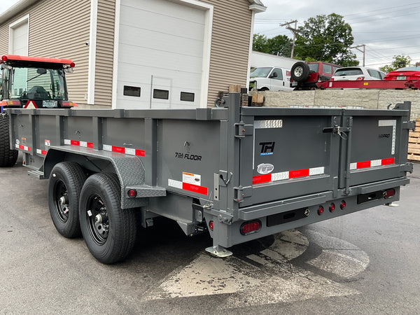 Top Hat Trailers DX14 Dump Trailer 83"x16' Charcoal Grey 14K GVWR with Ramps, Dexter Axles, Valspar Paint Top Hat Trailers