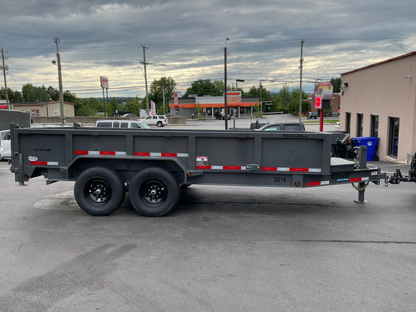 Top Hat Trailers DX14 Dump Trailer 83"x16' Charcoal Grey 14K GVWR with Ramps, Dexter Axles, Valspar Paint Top Hat Trailers