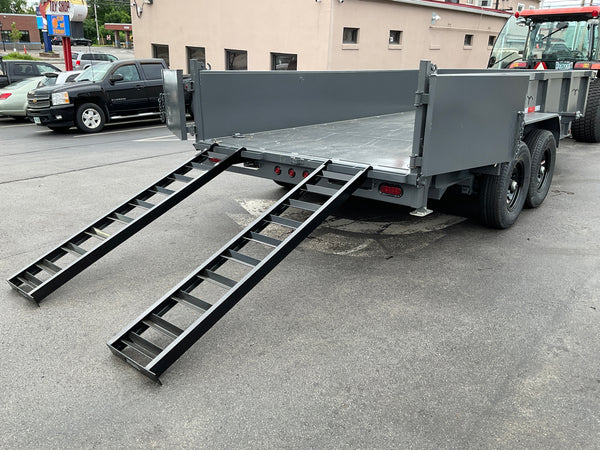 Top Hat Trailers DX14 Dump Trailer 83"x16' Charcoal Grey 14K GVWR with Ramps, Dexter Axles, Valspar Paint Top Hat Trailers