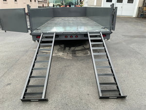 Top Hat Trailers DX14 Dump Trailer 83"x16' Charcoal Grey 14K GVWR with Ramps, Dexter Axles, Valspar Paint Top Hat Trailers