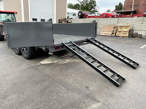 Top Hat Trailers DX14 Dump Trailer 83"x16' Charcoal Grey 14K GVWR with Ramps, Dexter Axles, Valspar Paint Top Hat Trailers