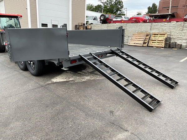 Top Hat Trailers DX14 Dump Trailer 83"x16' Charcoal Grey 14K GVWR with Ramps, Dexter Axles, Valspar Paint Top Hat Trailers
