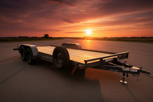 Top Hat Trailers Basic Car Hauler Trailer 83"x18' BCH, Charcoal Grey, 7K GVWR, Slide-N-Ramp 4' Angle, Removable Fender, Dexter Axles, Valspar Paint Top Hat Trailers