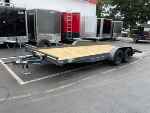 Top Hat Trailers Basic Car Hauler Trailer 83"x18' BCH, Charcoal Grey, 7K GVWR, Slide-N-Ramp 4' Angle, Removable Fender, Dexter Axles, Valspar Paint Top Hat Trailers