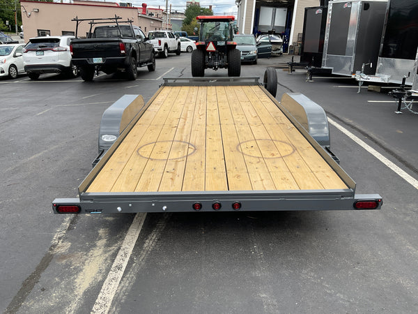 Top Hat Trailers Basic Car Hauler Trailer 83"x18' BCH, Charcoal Grey, 7K GVWR, Slide-N-Ramp 4' Angle, Removable Fender, Dexter Axles, Valspar Paint Top Hat Trailers