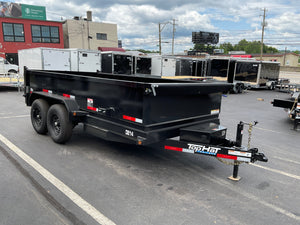 Top Hat Trailers DE14 Dump Trailer 83"x14' Black 14K GVWR with Ramps Top Hat Trailers