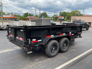 Top Hat Trailers DE14 Dump Trailer 83"x14' Black 14K GVWR with Ramps Top Hat Trailers