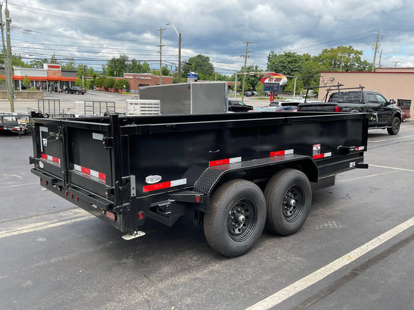 Top Hat Trailers DE14 Dump Trailer 83"x14' Black 14K GVWR with Ramps Top Hat Trailers
