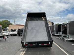 Top Hat Trailers DE14 Dump Trailer 83"x14' Black 14K GVWR with Ramps Top Hat Trailers