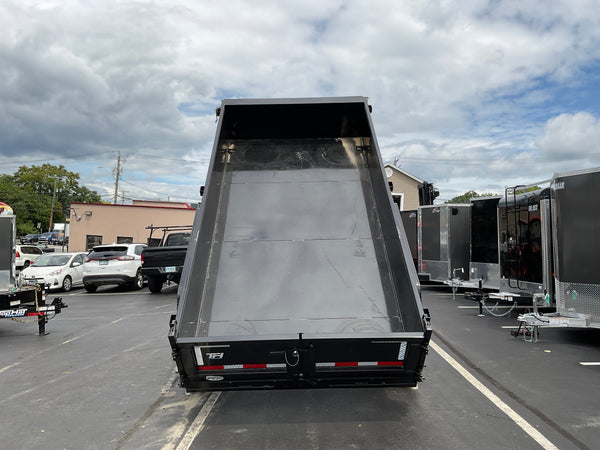 Top Hat Trailers DE14 Dump Trailer 83"x14' Black 14K GVWR with Ramps Top Hat Trailers