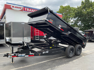 Top Hat Trailers DE14 Dump Trailer 83"x14' Black 14K GVWR with Ramps Top Hat Trailers