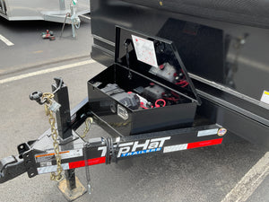 Top Hat Trailers DE14 Dump Trailer 83"x14' Black 14K GVWR with Ramps Top Hat Trailers
