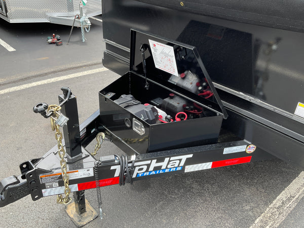 Top Hat Trailers DE14 Dump Trailer 83"x14' Black 14K GVWR with Ramps Top Hat Trailers