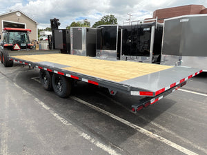 Top Hat Trailers Deck Over Tilt Trailer DT14 102" x 22' Grey 14K GVWR, Hydraulic Tilt, Dexter Axles, Valspar Paint, 3 Year Warranty Top Hat Trailers