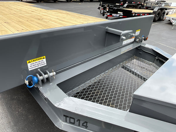 Top Hat Trailers Deck Over Tilt Trailer DT14 102" x 22' Grey 14K GVWR, Hydraulic Tilt, Dexter Axles, Valspar Paint, 3 Year Warranty Top Hat Trailers