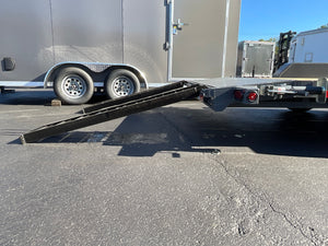Top Hat Trailers Deluxe Open Car Hauler Trailer 83"x20' BCH, Charcoal Grey, 10K GVWR, 7k Drop Jack, Side Steps, 2' Beaver Tail, Forged Coupler, Slide-N-Ramp 5' Angle, Stabilizer Jacks, Dexter Axles, Valspar Paint, 3 Year Warranty Top Hat Trailers