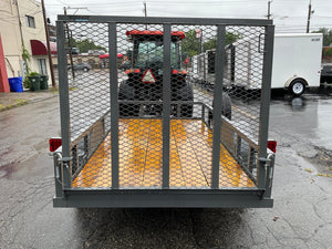 Top Hat Trailers Open Utility Trailer 60"x8' Derby Junior Express DJX Charcoal Grey 2,990# GVWR, Mesh Ramp, Forged Coupler, 2k Tongue Jack, Dexter Axle, Valspar Paint Top Hat Trailers