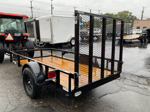 Top Hat Trailers Open Utility Trailer 60"x10' Derby Junior Express DJX Charcoal Grey 2,990# GVWR, Mesh Ramp, Forged Coupler, 2k Tongue Jack, Dexter Axle, Valspar Paint Top Hat Trailers