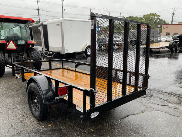 Top Hat Trailers Open Utility Trailer 60"x10' Derby Junior Express DJX Charcoal Grey 2,990# GVWR, Mesh Ramp, Forged Coupler, 2k Tongue Jack, Dexter Axle, Valspar Paint Top Hat Trailers