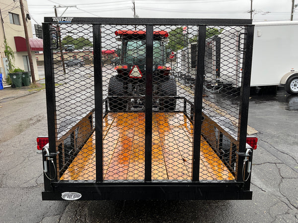 Top Hat Trailers Open Utility Trailer 60"x10' Derby Junior Express DJX Charcoal Grey 2,990# GVWR, Mesh Ramp, Forged Coupler, 2k Tongue Jack, Dexter Axle, Valspar Paint Top Hat Trailers