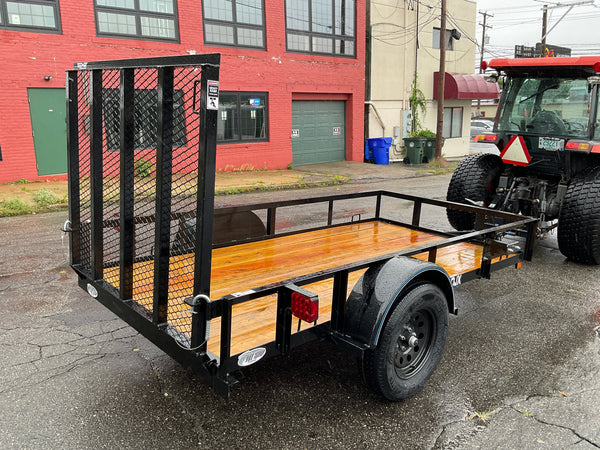 Top Hat Trailers Open Utility Trailer 60"x10' Derby Junior Express DJX Charcoal Grey 2,990# GVWR, Mesh Ramp, Forged Coupler, 2k Tongue Jack, Dexter Axle, Valspar Paint Top Hat Trailers