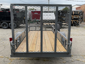 Top Hat Trailers Open Utility Trailer 60"x10' Derby Junior Express DJX Charcoal Grey 2,990# GVWR, Mesh Ramp, Forged Coupler, 2k Tongue Jack, Dexter Axle, Valspar Paint Top Hat Trailers