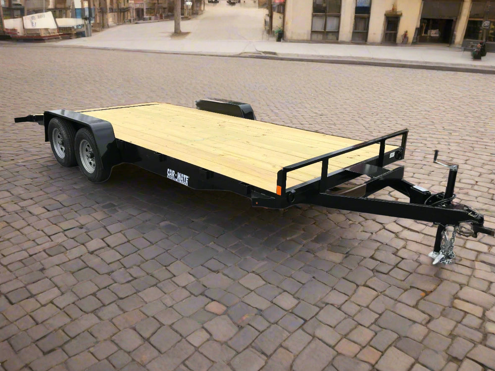 Open Car Hauler 82"x18' BLACK Car Mate Trailer 7k GVWR