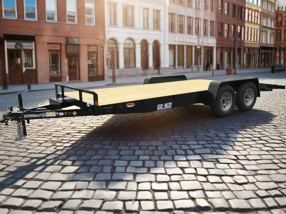 Open Car Hauler 82"x18' BLACK Car Mate Trailer 7k GVWR