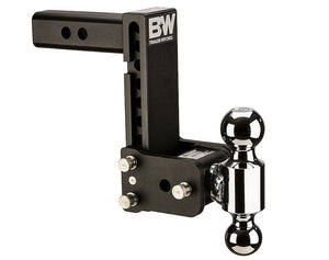 B&W Trailer Hitches TS10040B Trailer Hitch Ball Mount; Tow & Stow Model 10; Class IV; Fits 2 Inch Receiver; 10000 Pound Gross Trailer Weight/ 1000 Pound Tongue Weight; 7 Inch Drop/ 7-1/2 Inch Rise; Dual Ball- 2 Inch And 2-5/16 Inch; Black