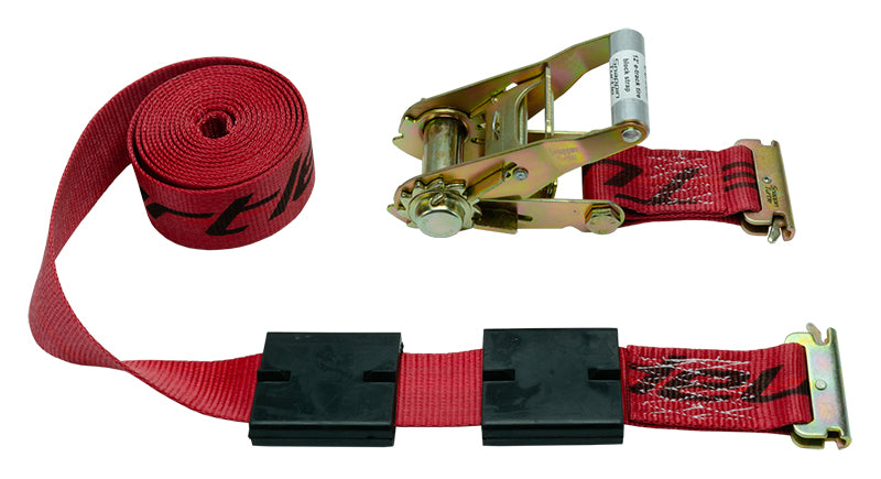 Low Profile Tire Block Strap w/ Ratchet / E-Track