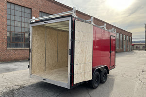 Enclosed Aluminum Cargo Trailer 7'x16' Red Barn Contractor Xpress Ultimate Contractor High Country Trailers