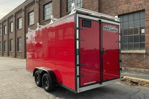 Enclosed Aluminum Cargo Trailer 7'x16' Red Barn Contractor Xpress Ultimate Contractor High Country Trailers