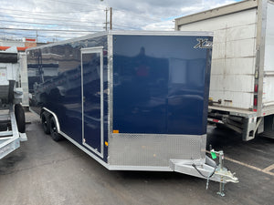 Enclosed Car Hauler Trailer 8.5'x20' V-Nose Blue Ramp High Country Aluminum