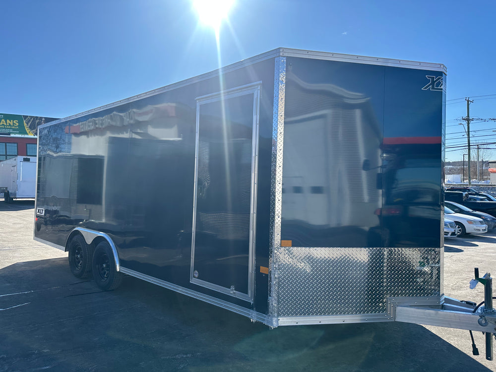 Enclosed Car Hauler Trailer 8.5'x20' V-Nose Blue Ramp High Country Aluminum