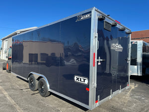 Enclosed Car Hauler Trailer 8.5'x20' V-Nose Blue Ramp High Country Aluminum