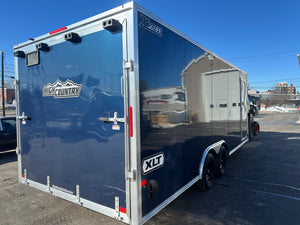 Enclosed Car Hauler Trailer 8.5'x20' V-Nose Blue Ramp High Country Aluminum
