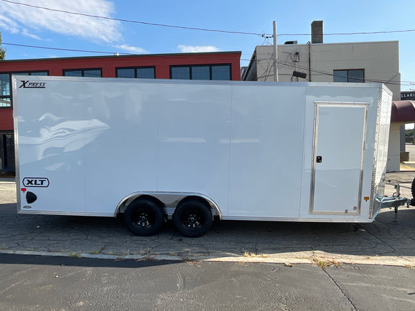 Xpress Aluminum Car Hauler Trailer 8.5'x20' V-Nose White Ramp, 7ft Interior Height, 4 Year Warranty