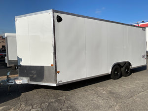 Xpress Aluminum Car Hauler Trailer 8.5'x20' V-Nose White Ramp, 7ft Interior Height, 4 Year Warranty