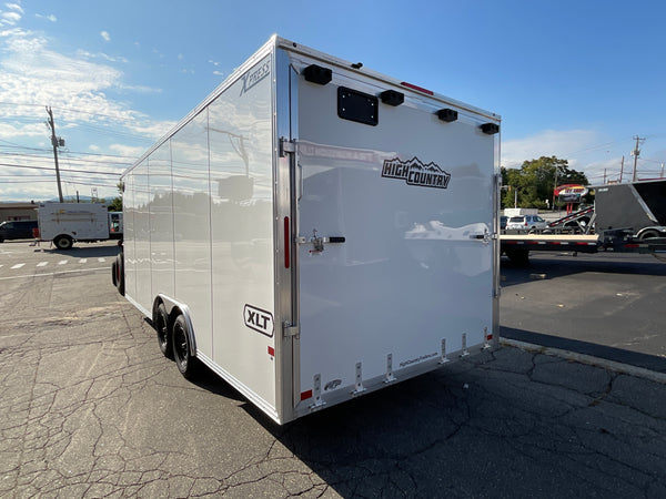 Xpress Aluminum Car Hauler Trailer 8.5'x20' V-Nose White Ramp, 7ft Interior Height, 4 Year Warranty