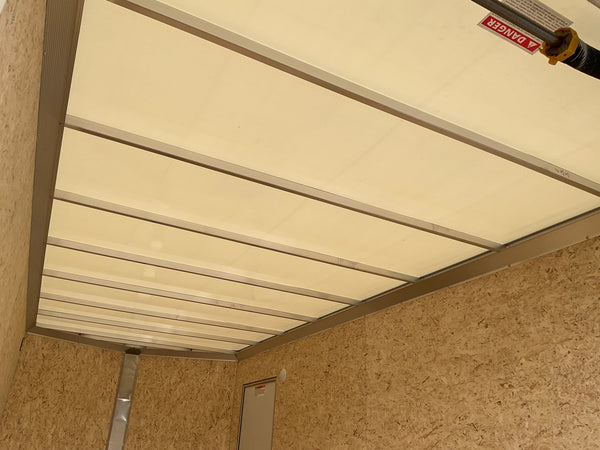 Xpress Aluminmum Enclosed Cargo Trailer 7'x16' Charcoal RAMP, 7' Interior Height, Composite Exterior Panels, Translucent Roof, Rear Door Canopy, 4 Year Warranty Xpress Trailers